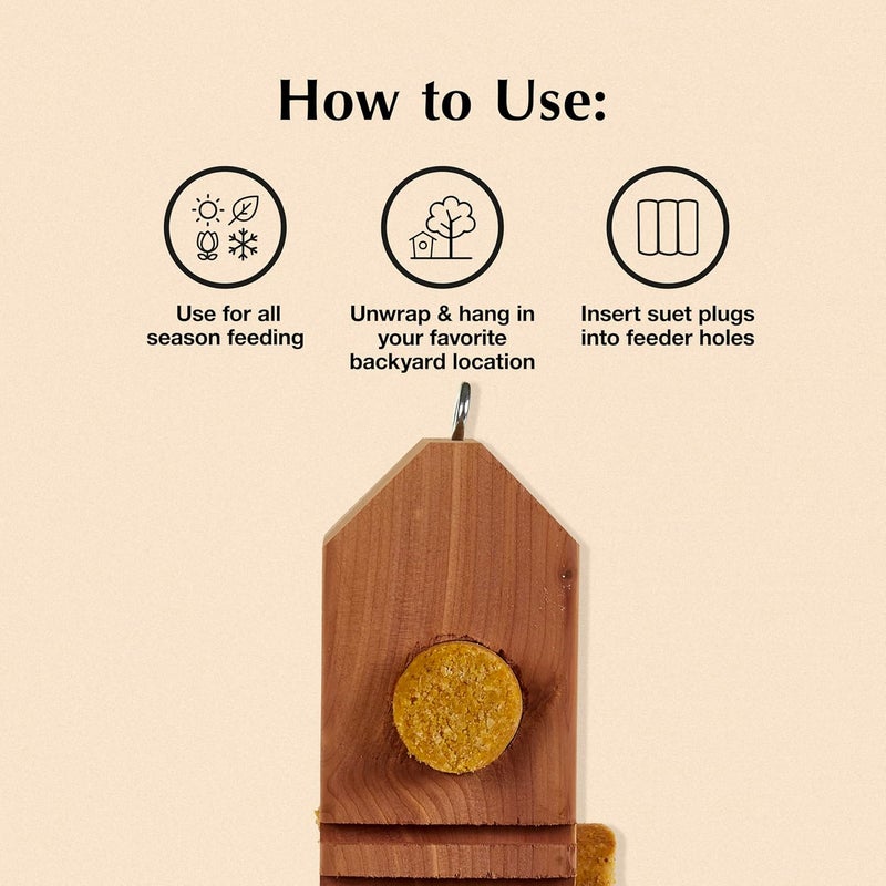 CS Wild Bird Food Suet Plug Wood Feeder - Image 4